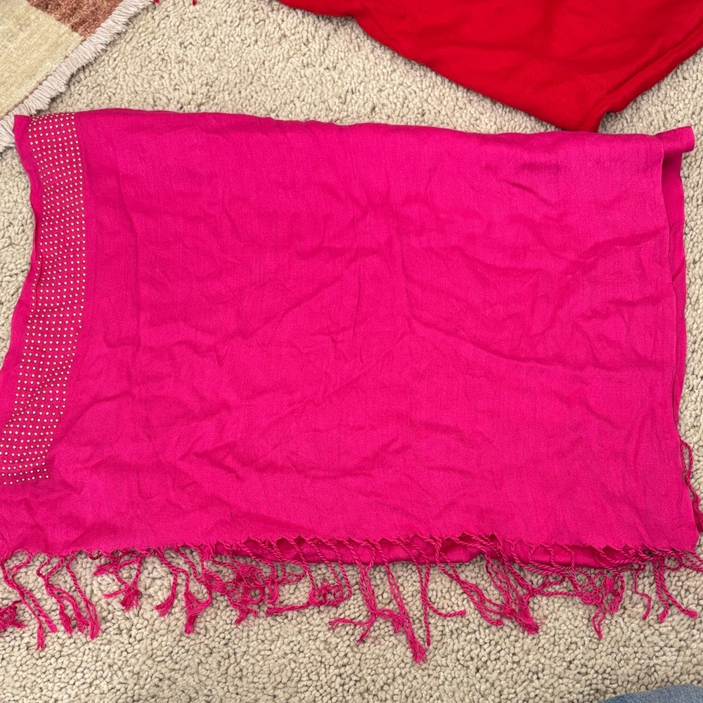 Vibrant Pashmina Scarf with Fringe